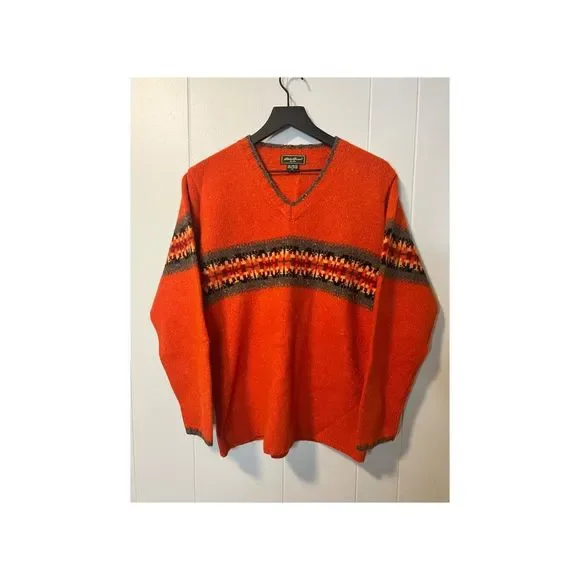 Eddie Bauer Southwest Lambswool Burnt Orange Women’s Medium - Picture 1 of 7